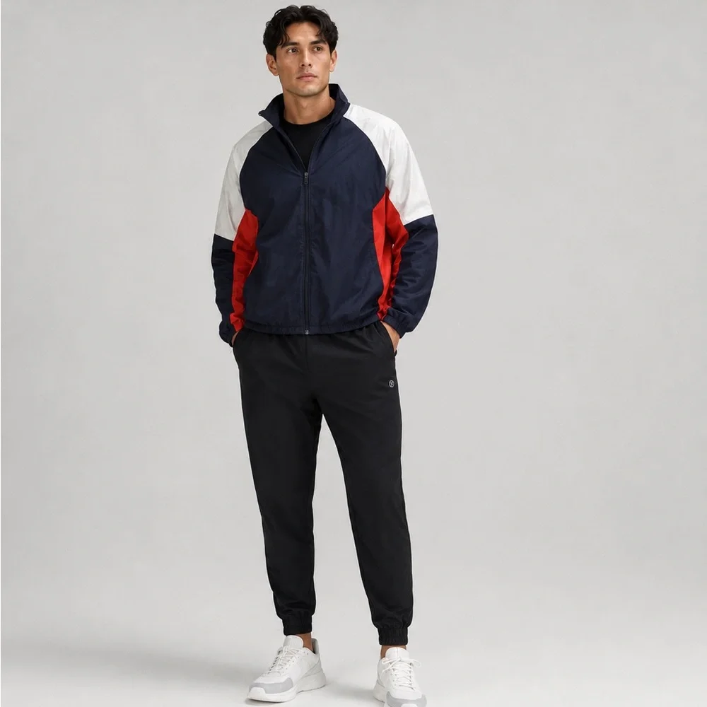 Lululemon Nylon Oversized Track Jacket NWT Men’s L Navy Red White $188